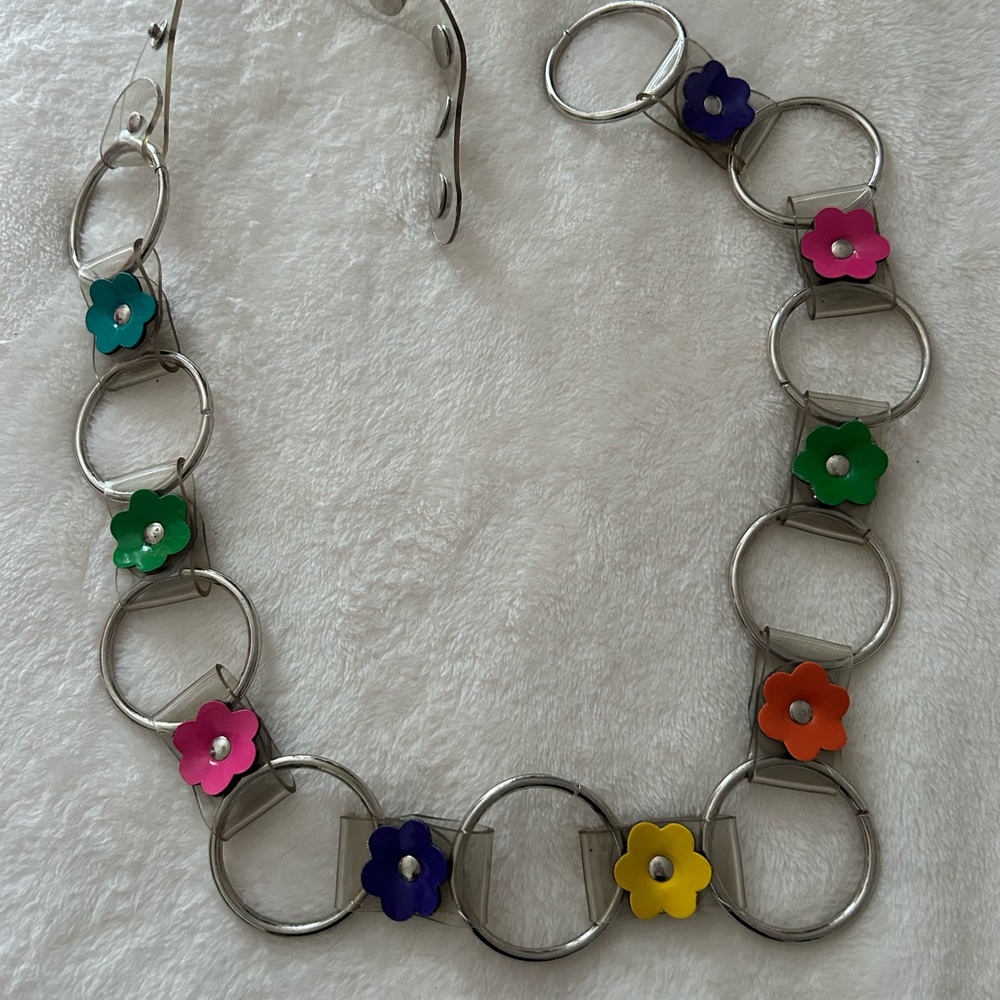 Floral Silver Chain Belt large